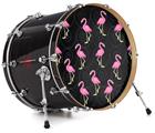 Vinyl Decal Skin Wrap for 22" Bass Kick Drum Head Flamingos on Black - DRUM HEAD NOT INCLUDED