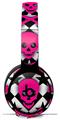 WraptorSkinz Skin Skin Decal Wrap works with Beats Solo Pro (Original) Headphones Pink Skulls and Stars Skin Only BEATS NOT INCLUDED