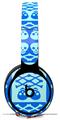 WraptorSkinz Skin Skin Decal Wrap works with Beats Solo Pro (Original) Headphones Skull And Crossbones Pattern Blue Skin Only BEATS NOT INCLUDED