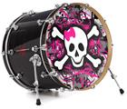 Decal Skin works with most 24" Bass Kick Drum Heads Splatter Girly Skull - DRUM HEAD NOT INCLUDED