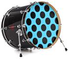 Decal Skin works with most 24" Bass Kick Drum Heads Kearas Polka Dots Black And Blue - DRUM HEAD NOT INCLUDED