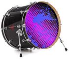 Decal Skin works with most 24" Bass Kick Drum Heads Halftone Splatter Blue Hot Pink - DRUM HEAD NOT INCLUDED