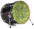 Decal Skin works with most 24" Bass Kick Drum Heads Folder Doodles Sage Green - DRUM HEAD NOT INCLUDED