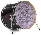 Decal Skin works with most 24" Bass Kick Drum Heads Folder Doodles Lavender - DRUM HEAD NOT INCLUDED