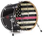 Decal Skin works with most 24" Bass Kick Drum Heads Painted Faded and Cracked Pink Line USA American Flag - DRUM HEAD NOT INCLUDED