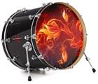 Decal Skin works with most 24" Bass Kick Drum Heads Fire Flower - DRUM HEAD NOT INCLUDED