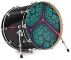 Decal Skin works with most 24" Bass Kick Drum Heads Linear Cosmos Teal - DRUM HEAD NOT INCLUDED