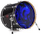 Decal Skin works with most 24" Bass Kick Drum Heads Liquid Metal Chrome Royal Blue - DRUM HEAD NOT INCLUDED