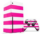 WraptorSkinz Skin Wrap compatible with the 2020 XBOX Series X Console and Controller Psycho Stripes Hot Pink and White (XBOX NOT INCLUDED)