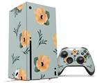 WraptorSkinz Skin Wrap compatible with the 2020 XBOX Series X Console and Controller Poppy Orange Light Blue (XBOX NOT INCLUDED)