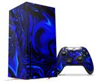 WraptorSkinz Skin Wrap compatible with the 2020 XBOX Series X Console and Controller Liquid Metal Chrome Royal Blue (XBOX NOT INCLUDED)