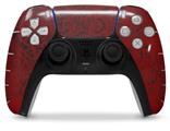 WraptorSkinz Skin Wrap compatible with the Sony PS5 DualSense Controller Folder Doodles Red Dark (CONTROLLER NOT INCLUDED)