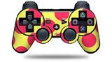 Sony PS3 Controller Decal Style Skin - Kearas Polka Dots Pink And Yellow (CONTROLLER NOT INCLUDED)