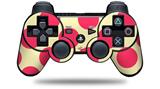 Sony PS3 Controller Decal Style Skin - Kearas Polka Dots Pink On Cream (CONTROLLER NOT INCLUDED)