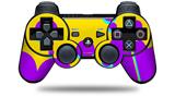 Sony PS3 Controller Decal Style Skin - Drip Purple Yellow Teal (CONTROLLER NOT INCLUDED)