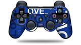 Sony PS3 Controller Decal Style Skin - Love and Peace Blue (CONTROLLER NOT INCLUDED)