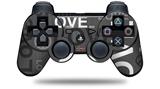 Sony PS3 Controller Decal Style Skin - Love and Peace Gray (CONTROLLER NOT INCLUDED)
