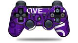 Sony PS3 Controller Decal Style Skin - Love and Peace Purple (CONTROLLER NOT INCLUDED)