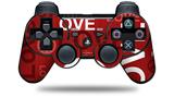 Sony PS3 Controller Decal Style Skin - Love and Peace Red (CONTROLLER NOT INCLUDED)