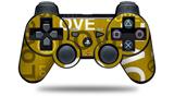 Sony PS3 Controller Decal Style Skin - Love and Peace Yellow (CONTROLLER NOT INCLUDED)