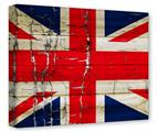 Gallery Wrapped 11x14x1.5  Canvas Art - Painted Faded and Cracked Union Jack British Flag