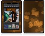 Amazon Kindle Fire (Original) Decal Style Skin - Bokeh Hearts Orange