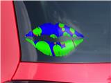 Lips Decal 9x5.5 Drip Blue Green Red