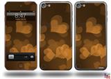 Bokeh Hearts Orange Decal Style Vinyl Skin - fits Apple iPod Touch 5G (IPOD NOT INCLUDED)