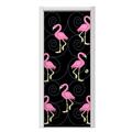 Flamingos on Black Door Skin (fits doors up to 34x84 inches)