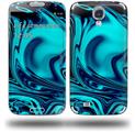 Liquid Metal Chrome Neon Blue - Decal Style Skin compatible with Samsung Galaxy S IV S4