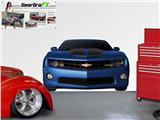 Camaro 2010 Front LIFE SIZE Aqua Blue and Black Wall Skin 