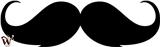 Mustache 26 inch Black Self Sticking Fabric Wall Decor