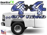 4x4 Off Road Diamond Plate Blue Truck Decal