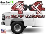 4x4 Off Road Diamond Plate Red Truck Decal