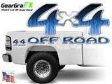 4x4 Off Road Fire Flames Blue Truck Decal