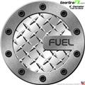 6 inch Diamond Plate 03 Racing Fuel Lid Decal