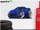 Corvette ZR1 2009 48 inch Blue Wall Skin Graphic