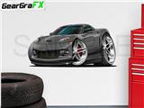 Corvette ZR1 2009 48 inch Gray Wall Skin Graphic