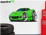 Corvette ZR1 2009 48 inch Green Wall Skin Graphic