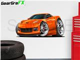 Corvette ZR1 2009 48 inch Orange Wall Skin Graphic