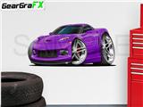 Corvette ZR1 2009 48 inch Purple Wall Skin Graphic