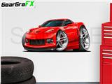 Corvette ZR1 2009 48 inch Red Wall Skin Graphic