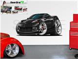 Corvette ZR1 2009 84 inch Black Wall Skin Graphic