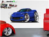 Corvette ZR1 2009 84 inch Blue Wall Skin Graphic