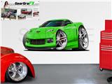 Corvette ZR1 2009 84 inch Green Wall Skin Graphic