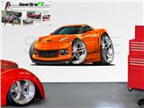 Corvette ZR1 2009 84 inch Orange Wall Skin Graphic