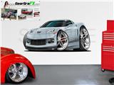 Corvette ZR1 2009 84 inch Silver Wall Skin Graphic