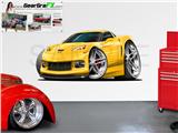 Corvette ZR1 2009 84 inch Yellow Wall Skin Graphic