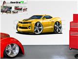 Camaro 2010 84 inch Yellow Wall Skin Graphic