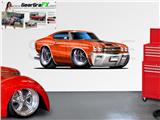 Chevelle SS 1970 84 inch Orange Wall Skin